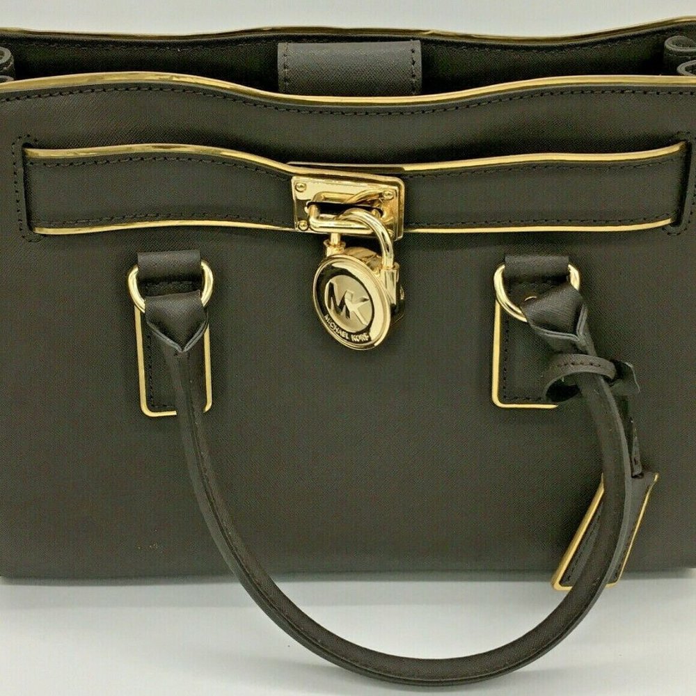 MICHAEL KORS MK Purse Coffee Brown Satchel Handbag